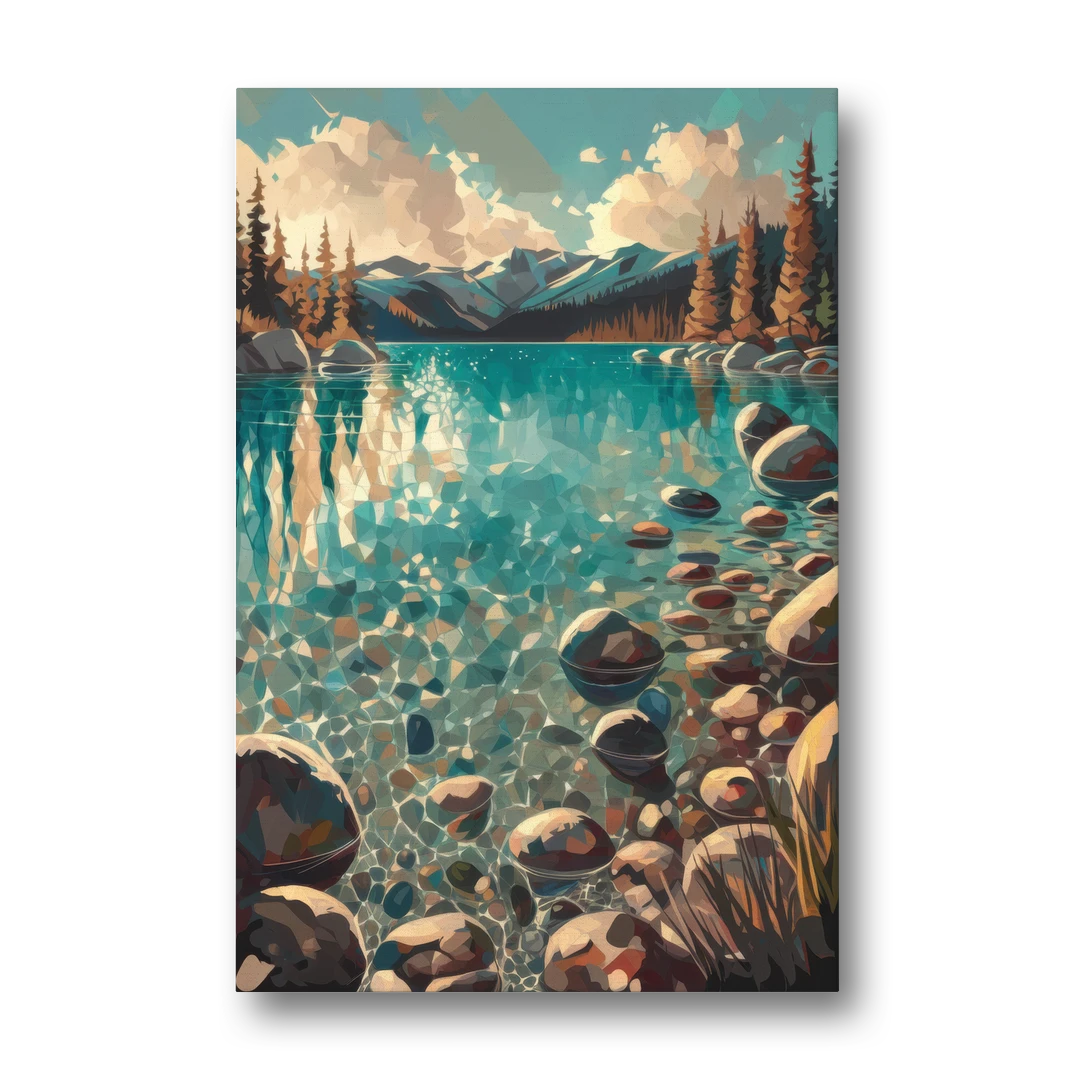 Lake Tahoe Crystal Waterscape - Canvas Wall Art - Front