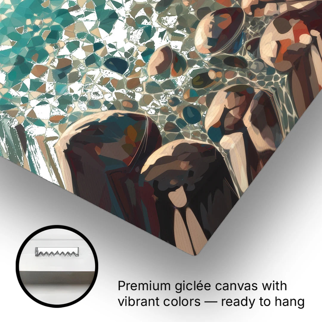 Lake Tahoe Crystal Waterscape - Canvas Wall Art - Gallery Wrap Corner