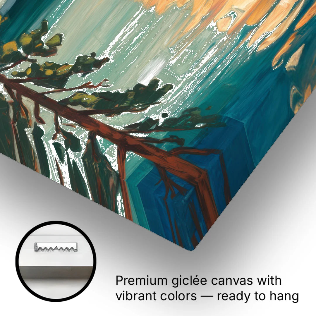 Lake Tahoe Forest Horizon - Canvas Wall Art - Gallery Wrap Corner