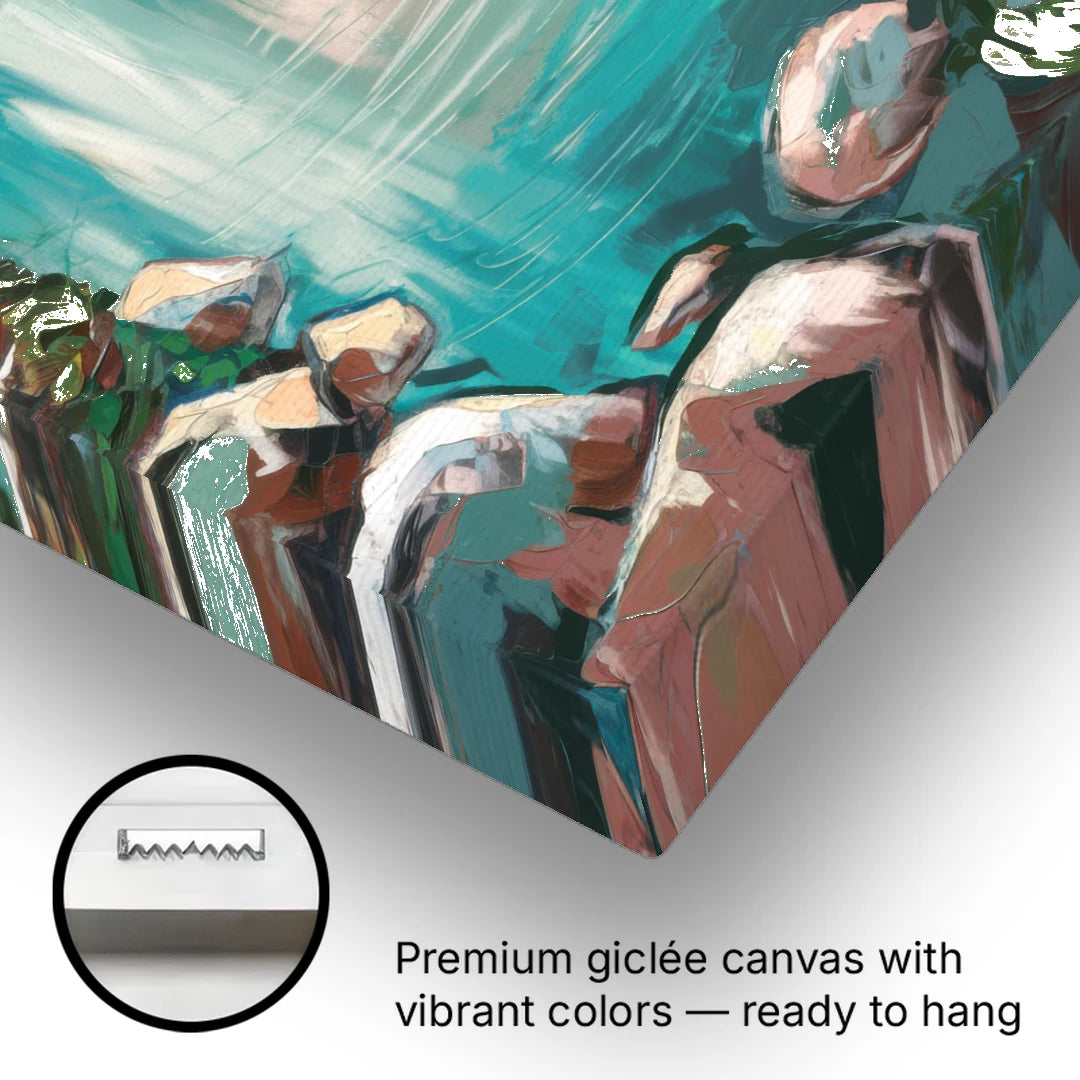 Lake Tahoe Scenic Panorama - Canvas Wall Art - Gallery Wrap Corner