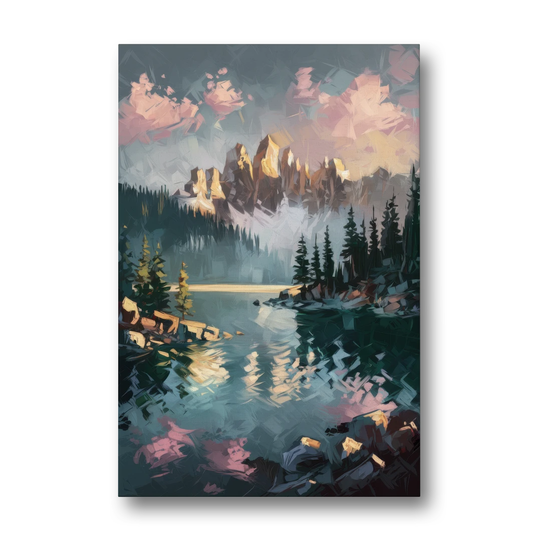 Lake Tahoe Snowy Peaks - Canvas Wall Art - Front
