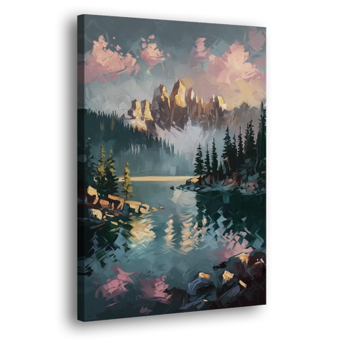 Lake Tahoe Snowy Peaks - Canvas Wall Art