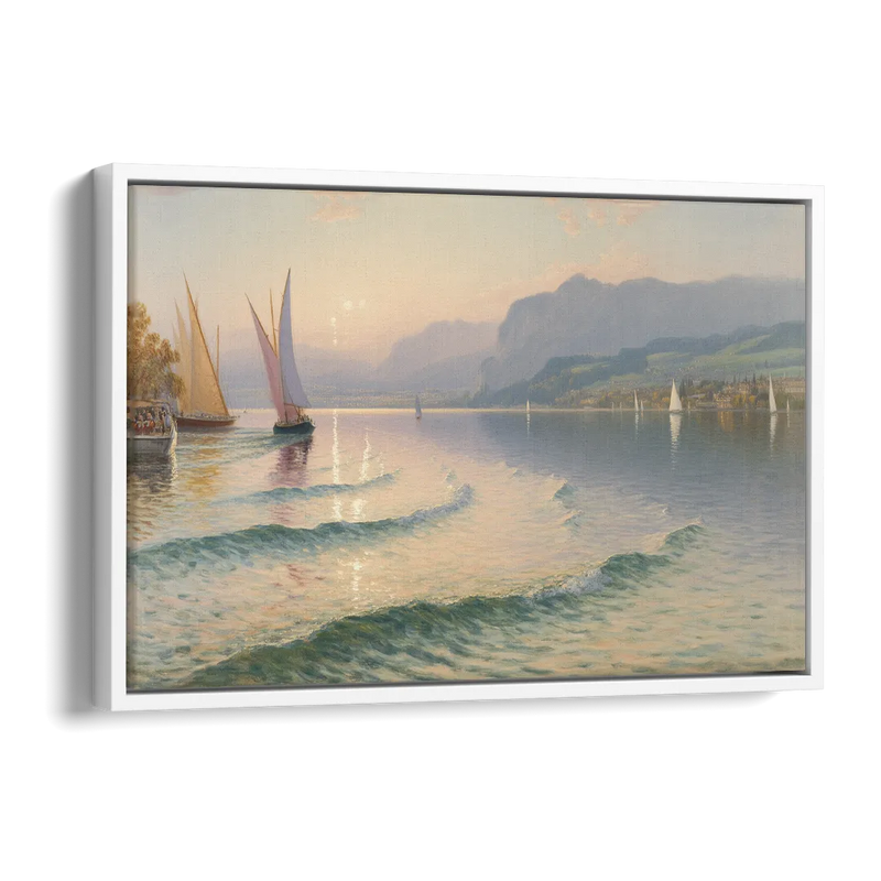 Lake Zurich Vista Side - White Canvas Wall Art