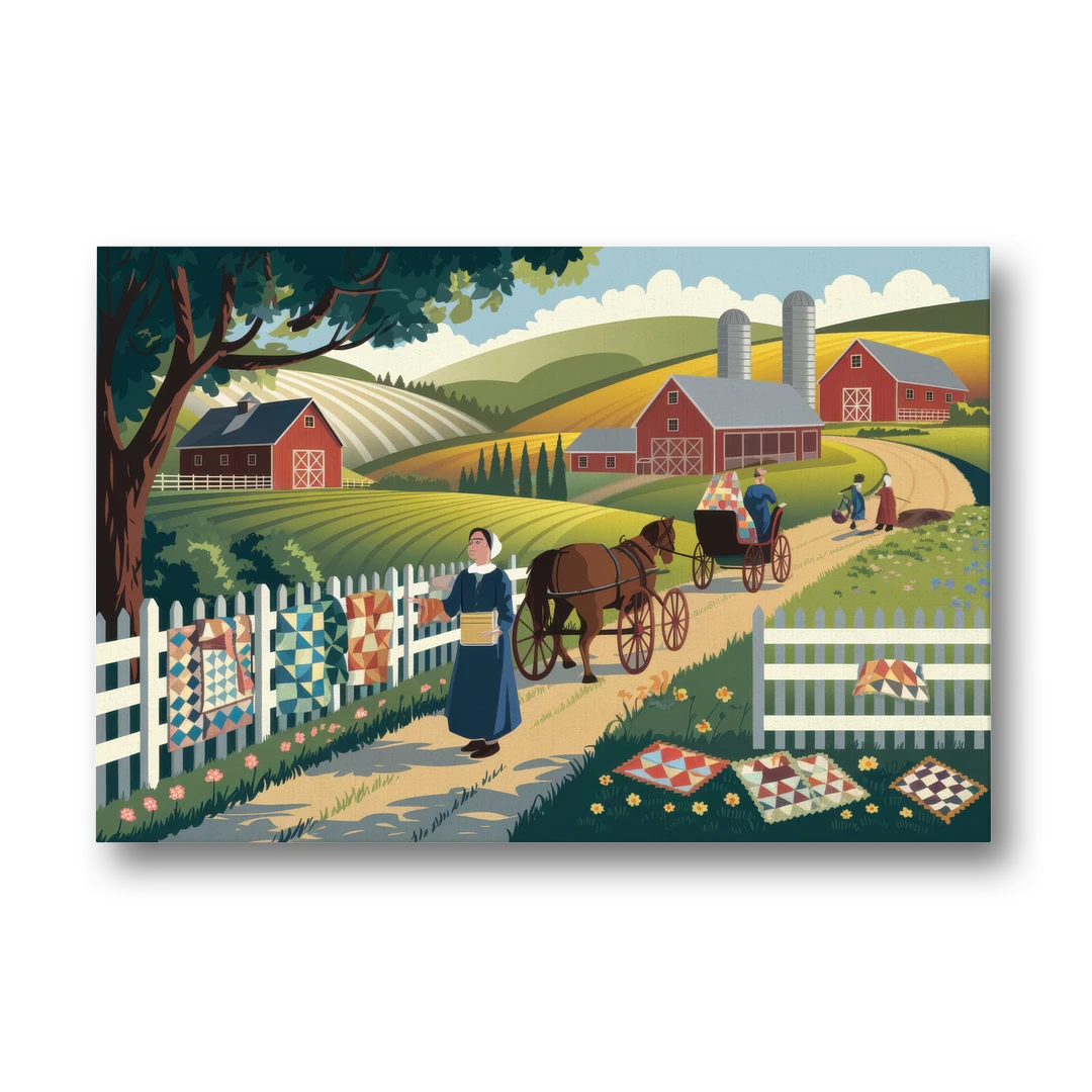 Lancaster Amish Farmlands Experience - Canvas Wall Art - Front