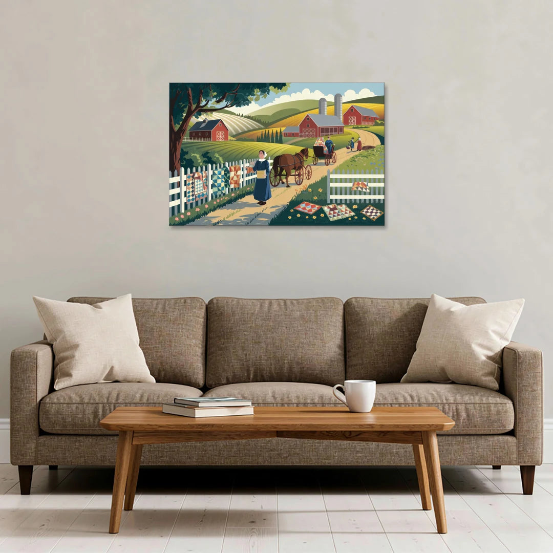 Lancaster Amish Farmlands Experience - Canvas Wall Art - Sofa - 36x24