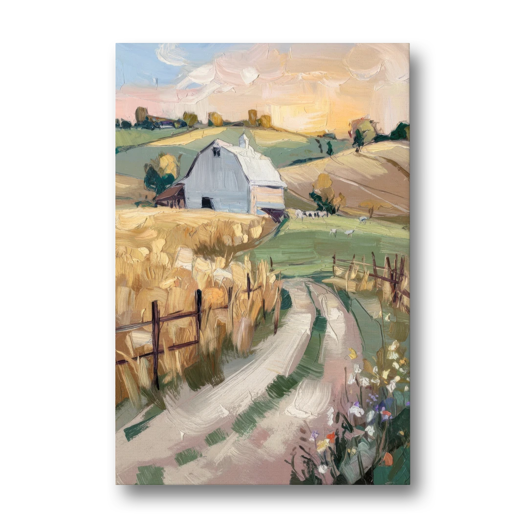 Lancaster Barns and Fields - Canvas Wall Art - Front
