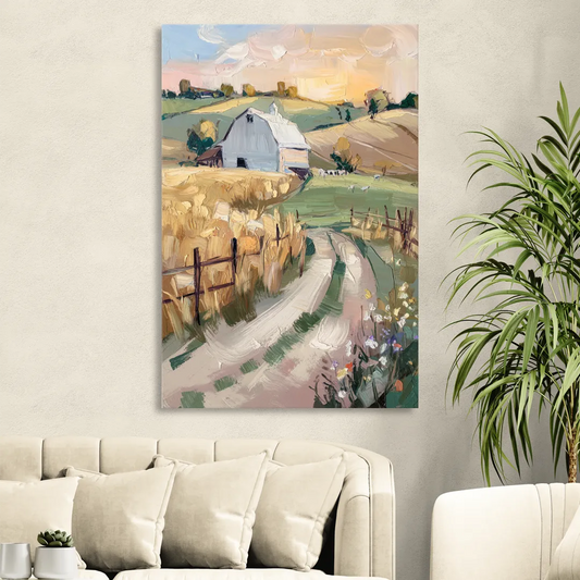 Lancaster Barns and Fields Living Room - Canvas Wall Art