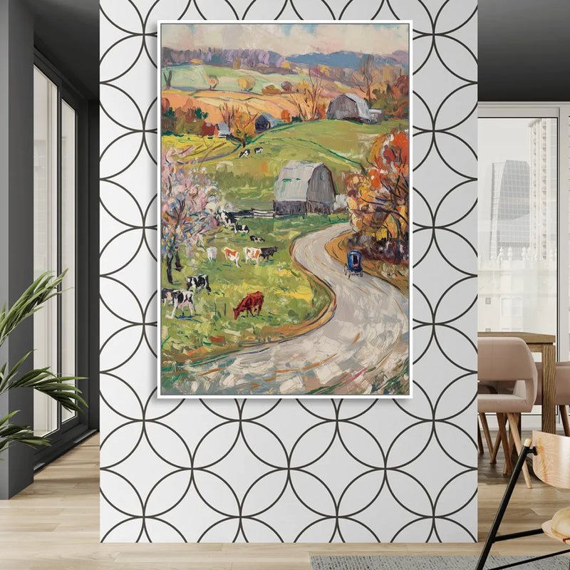 Lancaster PA Seasons Sitting Room - White Canvas Wall Art