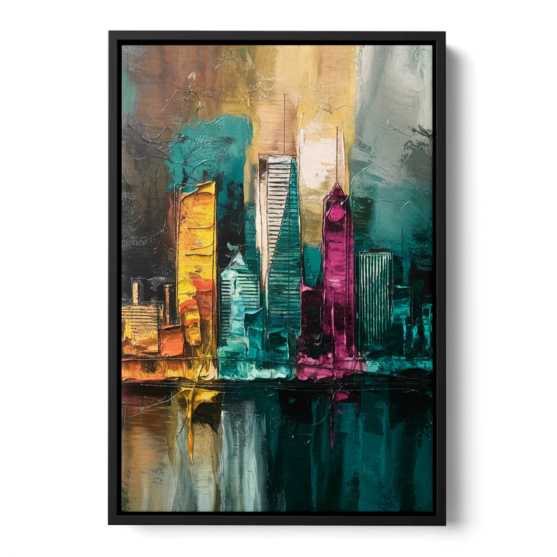 Lancaster Scenic Skyline Front - Black Canvas Wall Art
