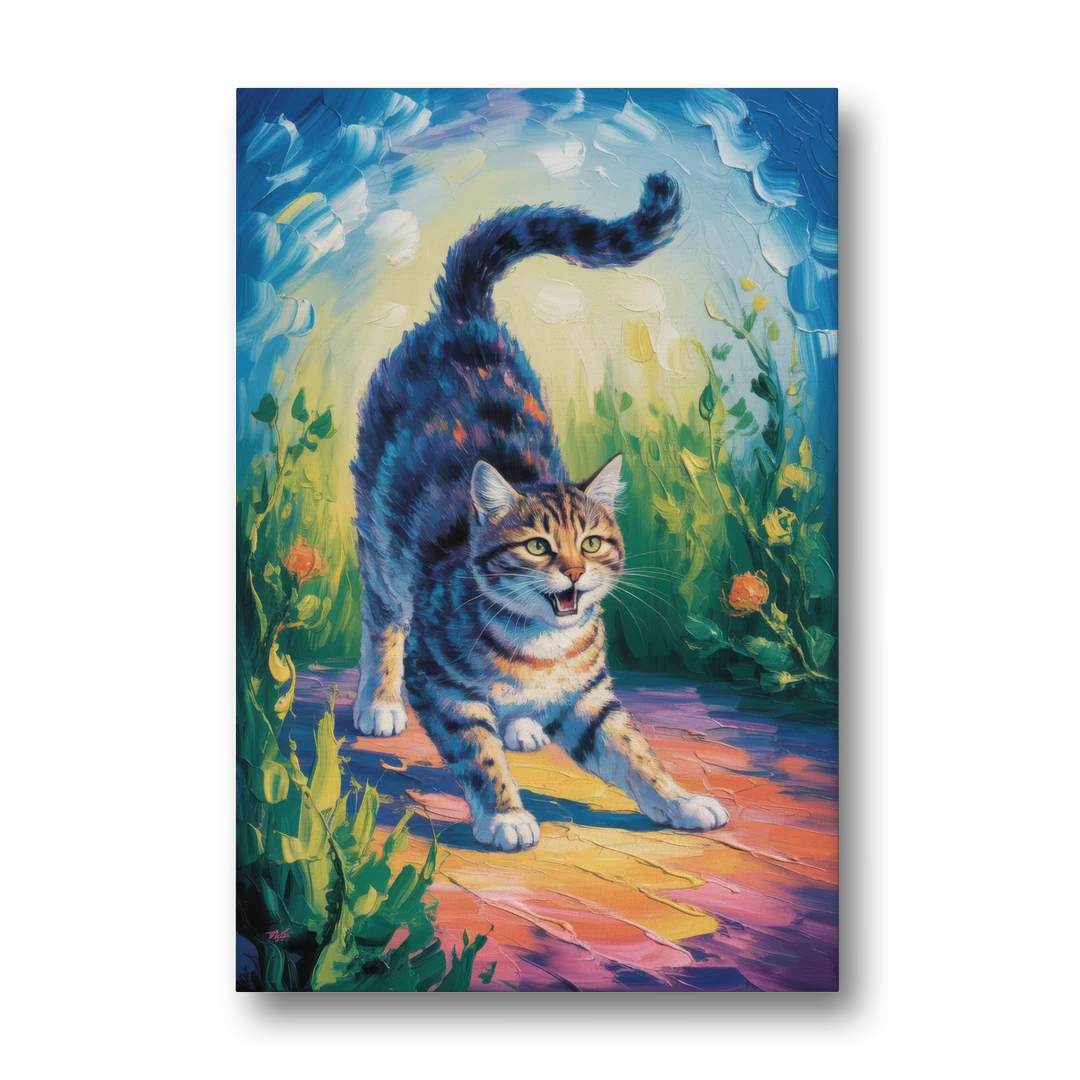Large Expressionist Cat - Canvas Wall Art - Front