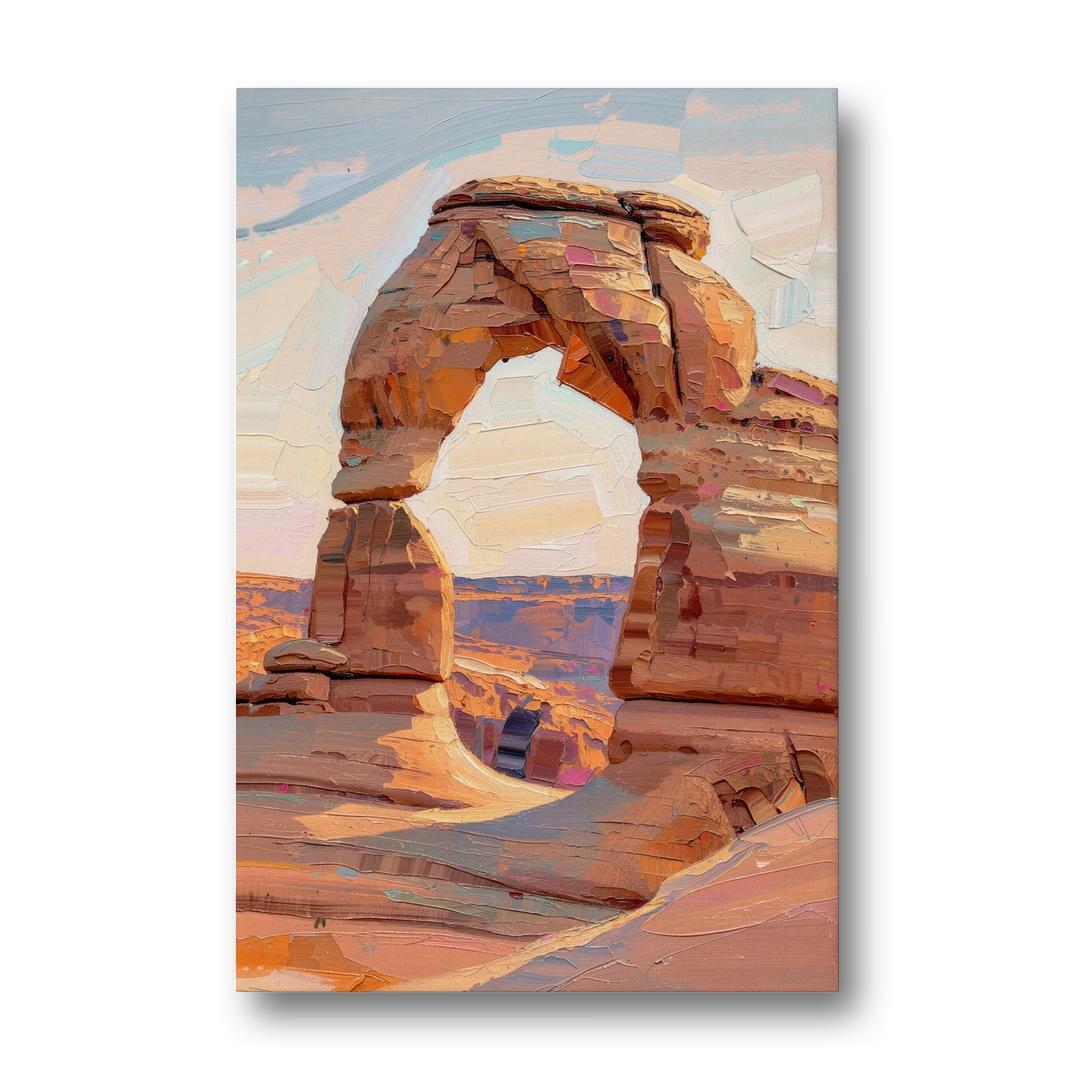 Large Textured Desert Sandstone Arch - Canvas Wall Art - Front