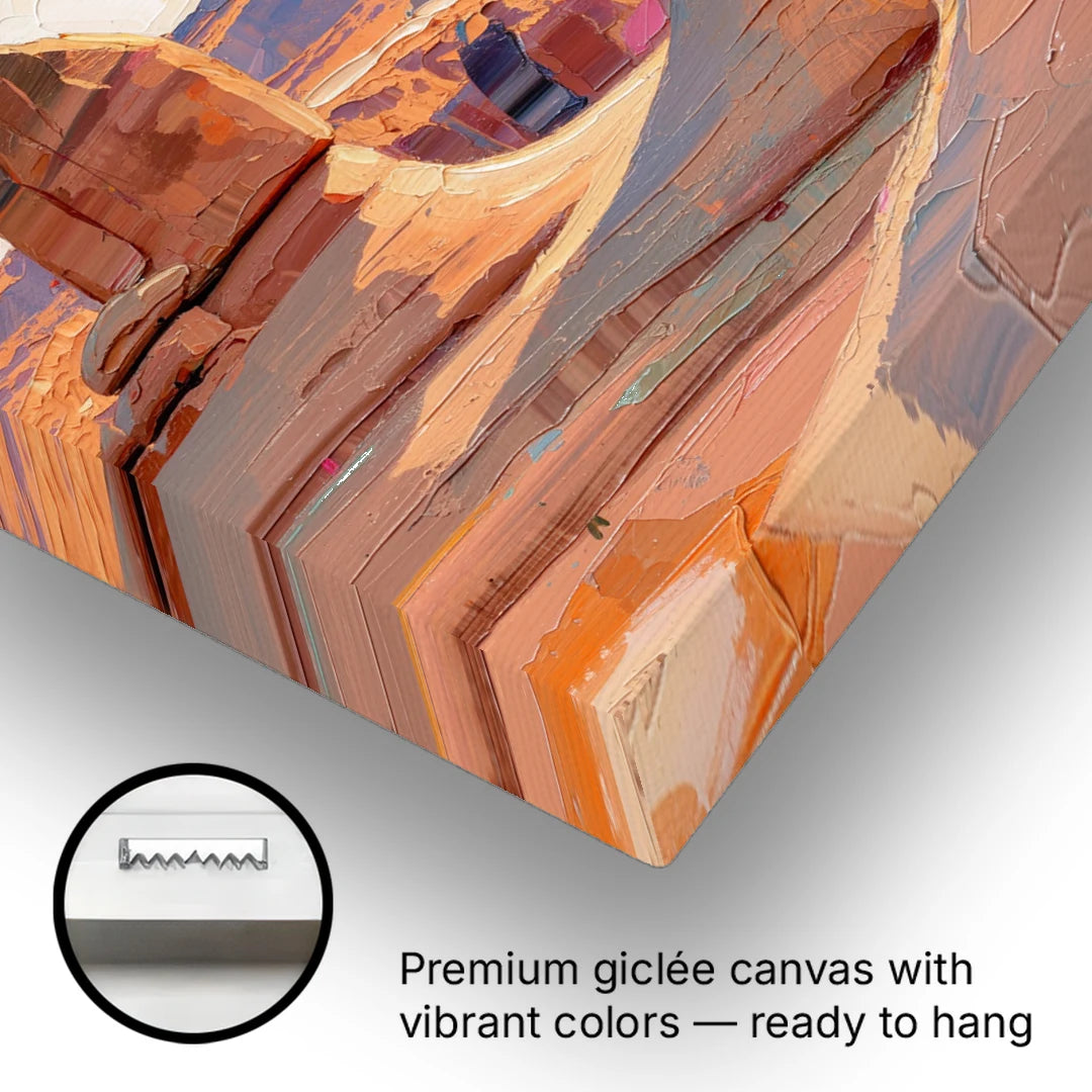 Large Textured Desert Sandstone Arch - Canvas Wall Art - Gallery Wrap Corner