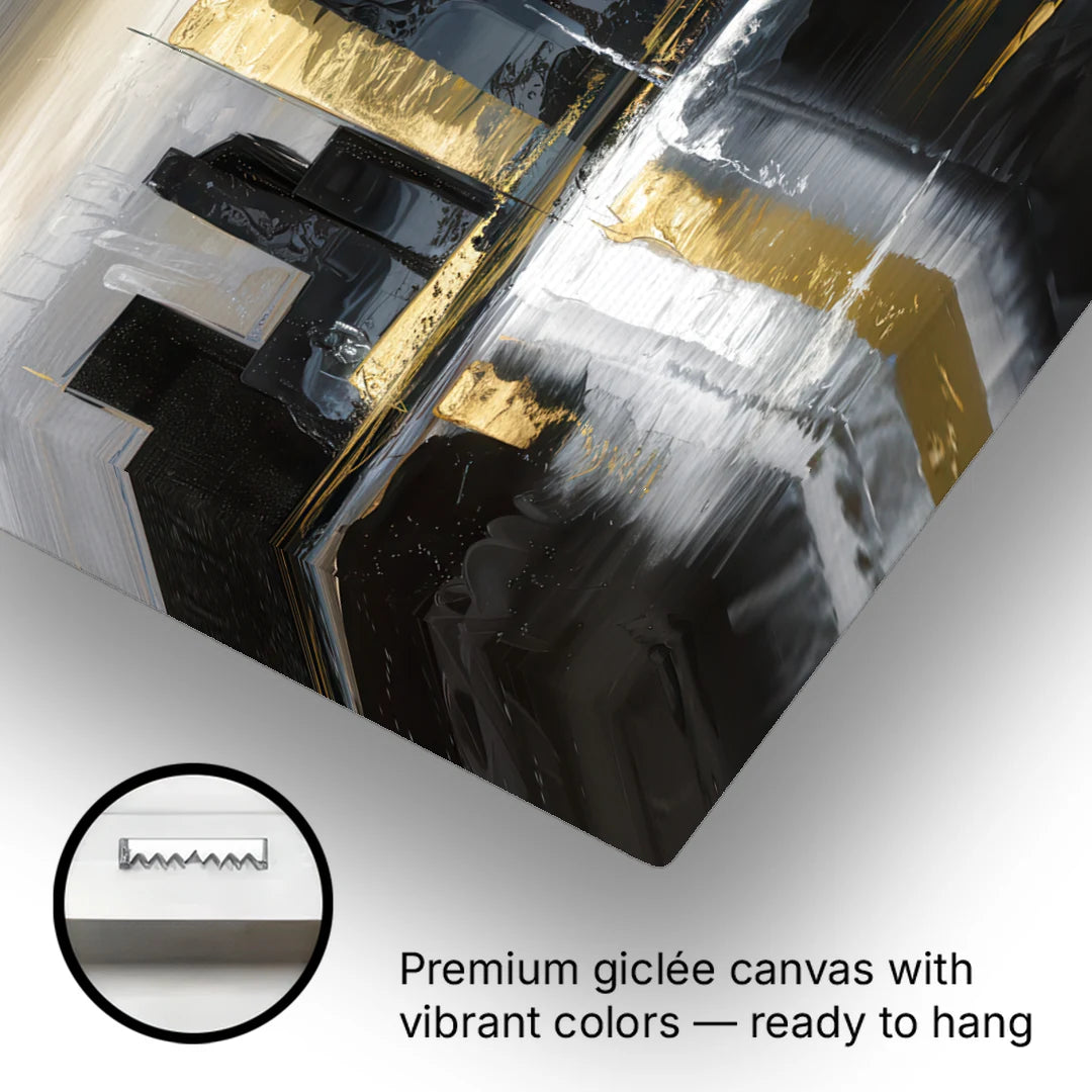 Las Vegas Black And White Skyline - Canvas Wall Art - Gallery Wrap Corner