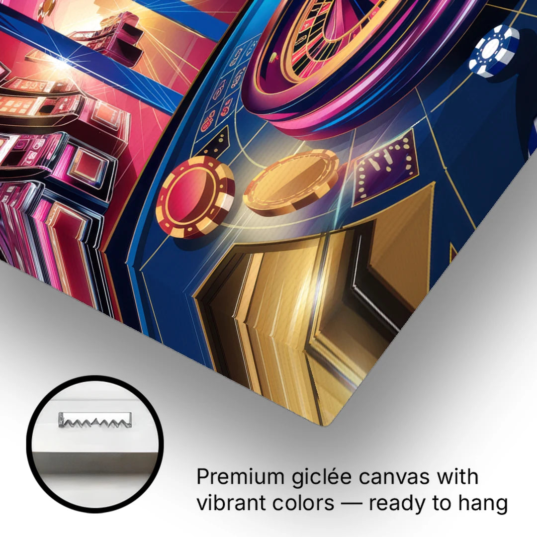 Las Vegas Casino Glamour - Canvas Wall Art - Gallery Wrap Corner