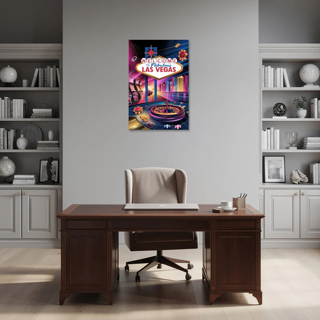 Las Vegas Casino Glamour - Canvas Wall Art - Office - 24x36