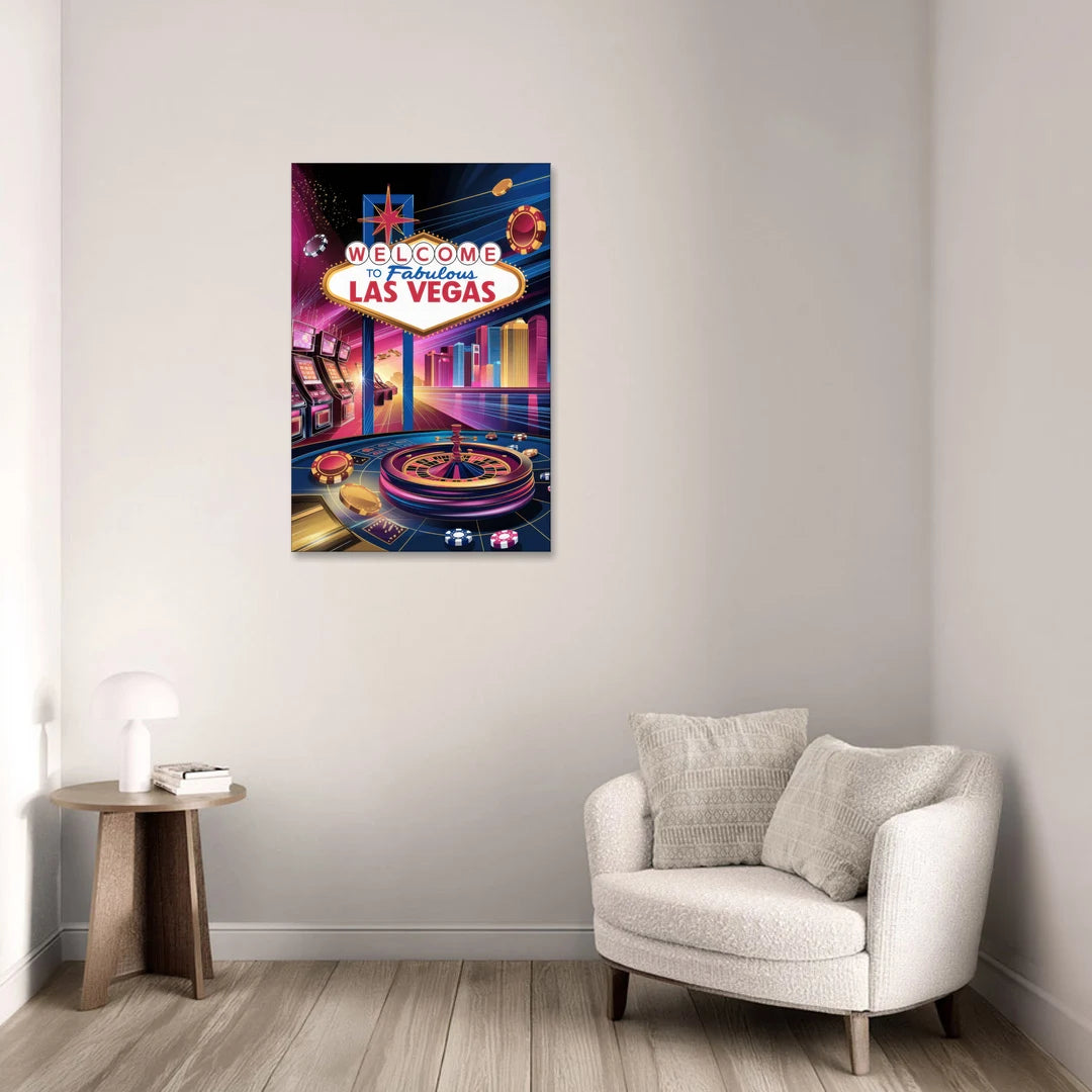 Las Vegas Casino Glamour - Canvas Wall Art - Sofa - 24x36