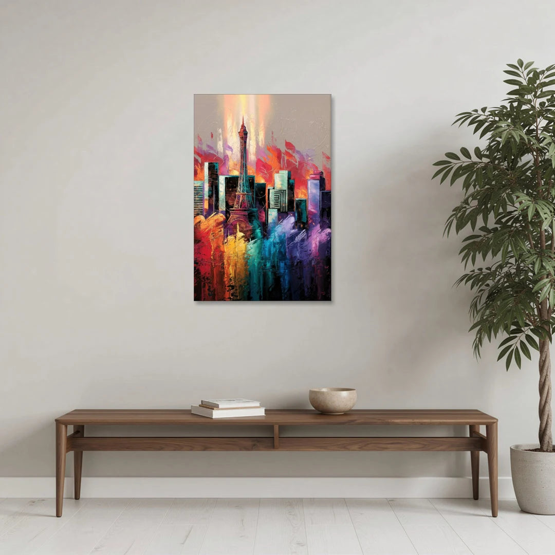 Las Vegas City Skyline - Canvas Wall Art - Coffee Table - 24x36