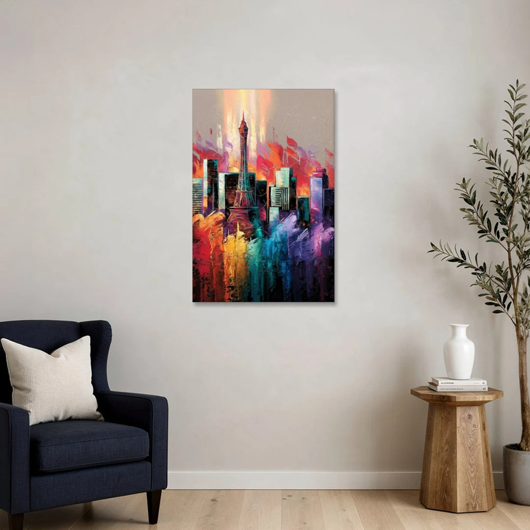 Las Vegas City Skyline - Canvas Wall Art - Sofa - 24x36