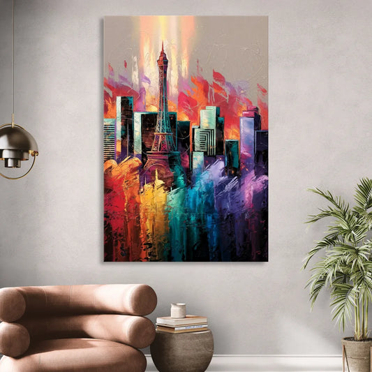 Las Vegas City Skyline Living Room - Canvas Wall Art