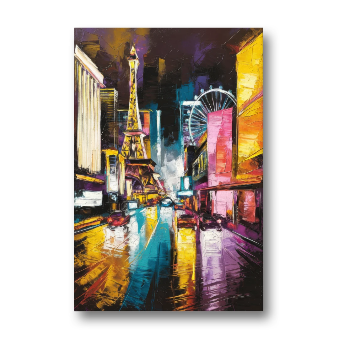 Las Vegas Downtown Energy - Canvas Wall Art - Front