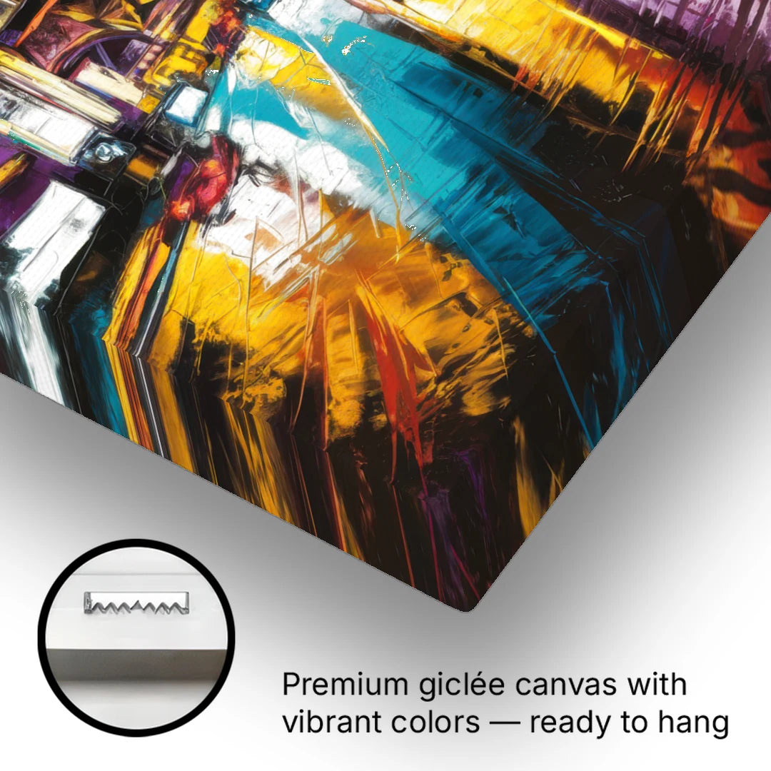 Las Vegas Downtown Energy - Canvas Wall Art - Gallery Wrap Corner