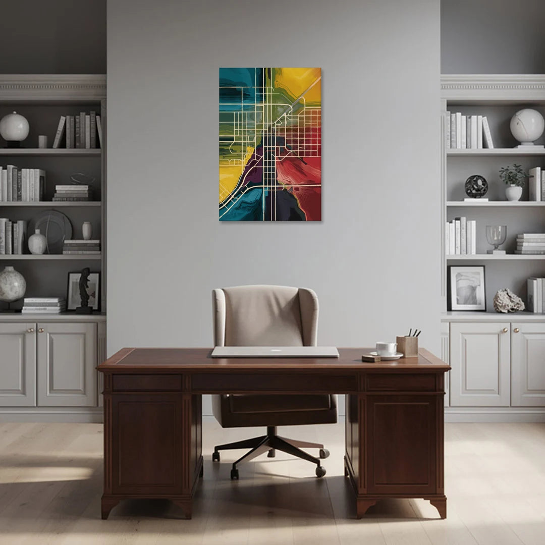 Las Vegas Map Design - Canvas Wall Art - Office - 24x36