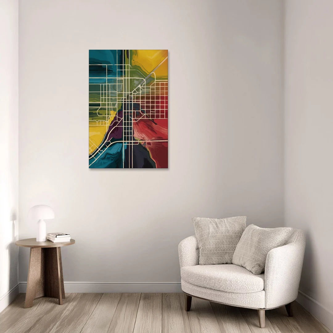 Las Vegas Map Design - Canvas Wall Art - Sofa - 24x36