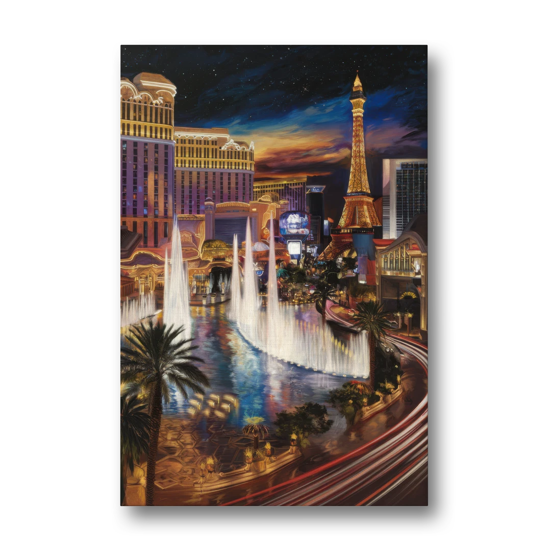 Las Vegas Nightscape - Canvas Wall Art - Front