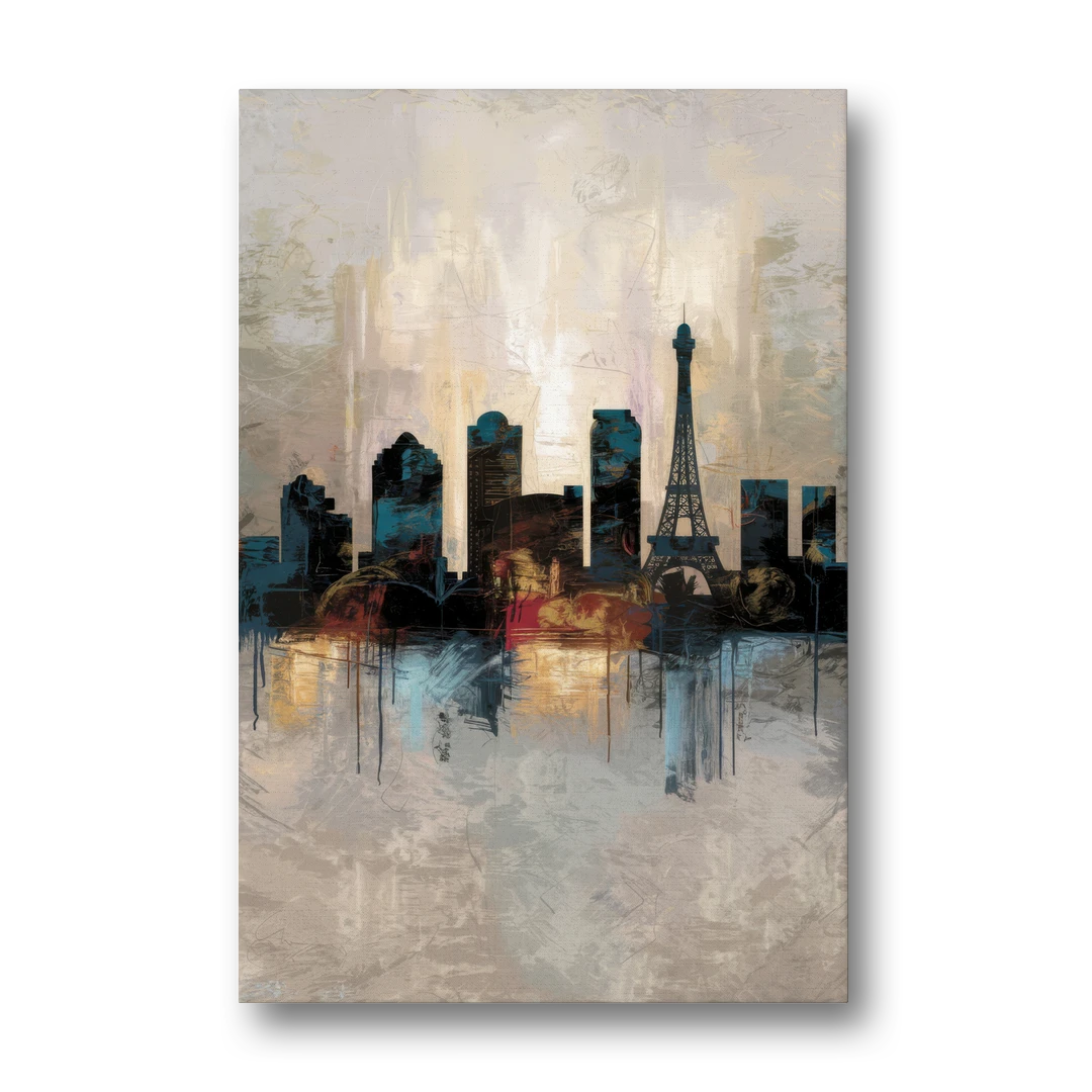 Las Vegas Skyline Silhouette - Canvas Wall Art - Front