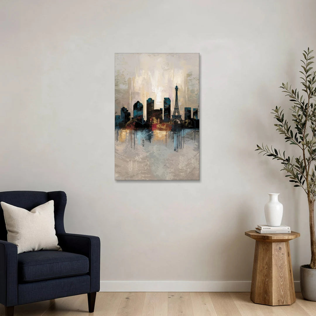 Las Vegas Skyline Silhouette - Canvas Wall Art - Sofa - 24x36