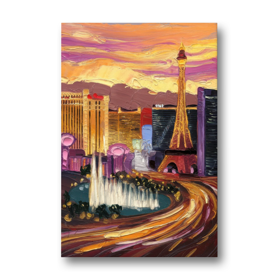 Las Vegas Skyline at Sunset - Canvas Wall Art - Front
