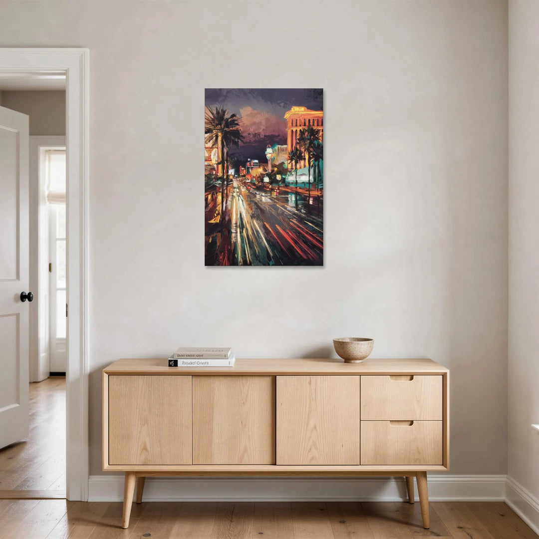 Las Vegas Strip Lights - Canvas Wall Art - Coffee Table - 24x36