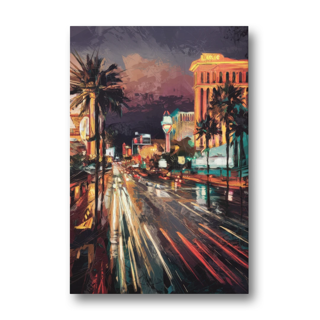 Las Vegas Strip Lights - Canvas Wall Art - Front
