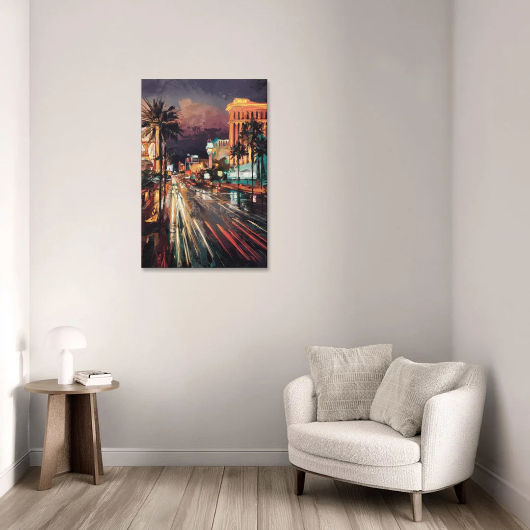 Las Vegas Strip Lights - Canvas Wall Art - Sofa - 24x36