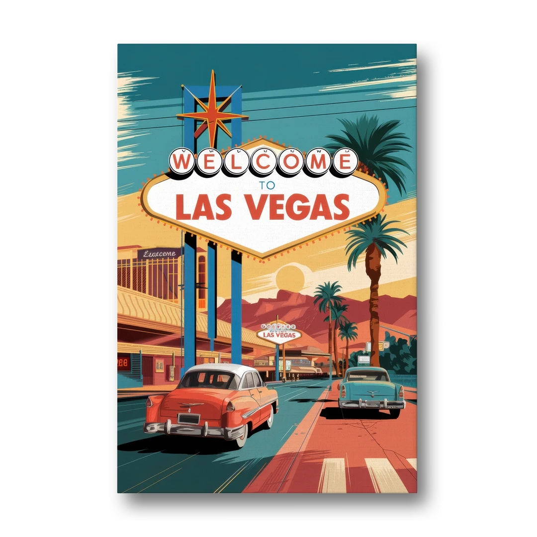 Las Vegas Vintage Vibes - Canvas Wall Art - Front