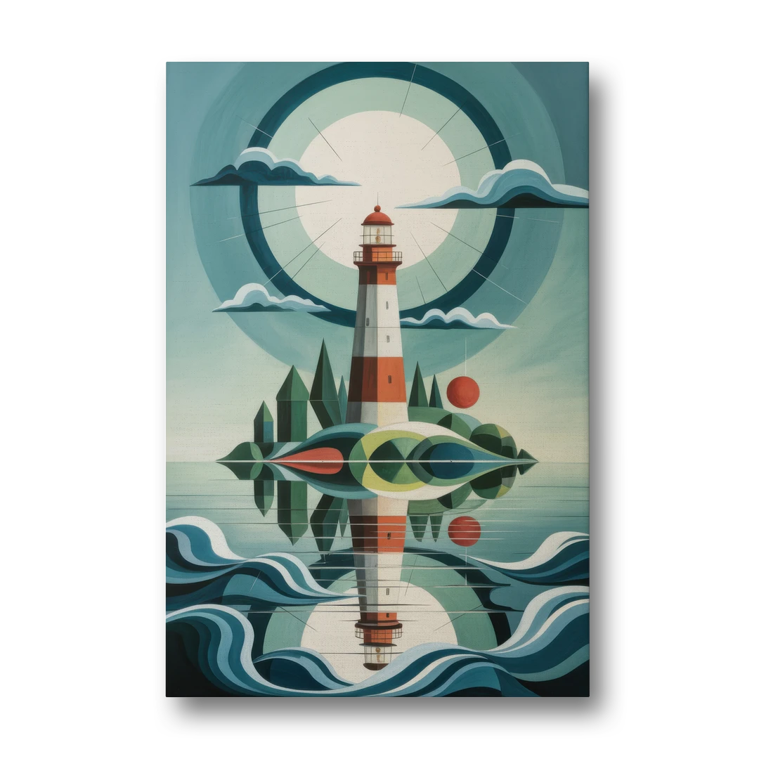 Lighthouse on the Island - Canvas Wall Art - Front