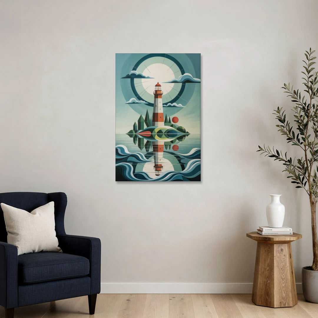 Lighthouse on the Island - Canvas Wall Art - Sofa - 24x36
