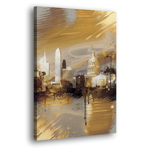 Lincoln Downtown Streetscape - Canvas Wall Art