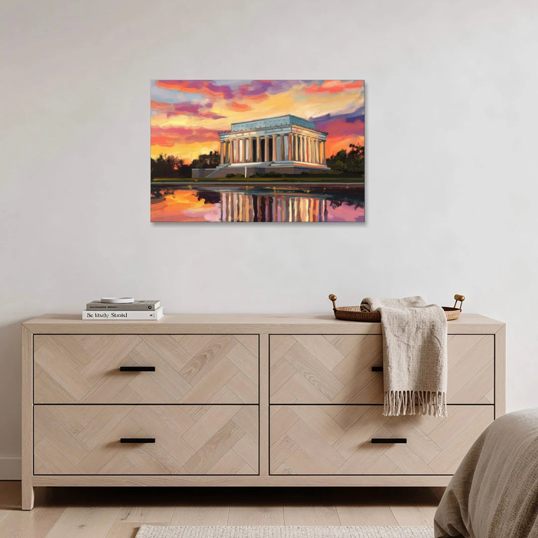 Lincoln Memorial Sunset - Canvas Wall Art - Coffee Table - 36x24