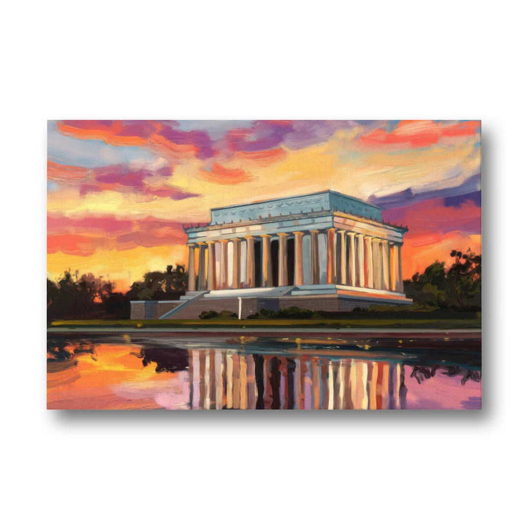 Lincoln Memorial Sunset - Canvas Wall Art - Front