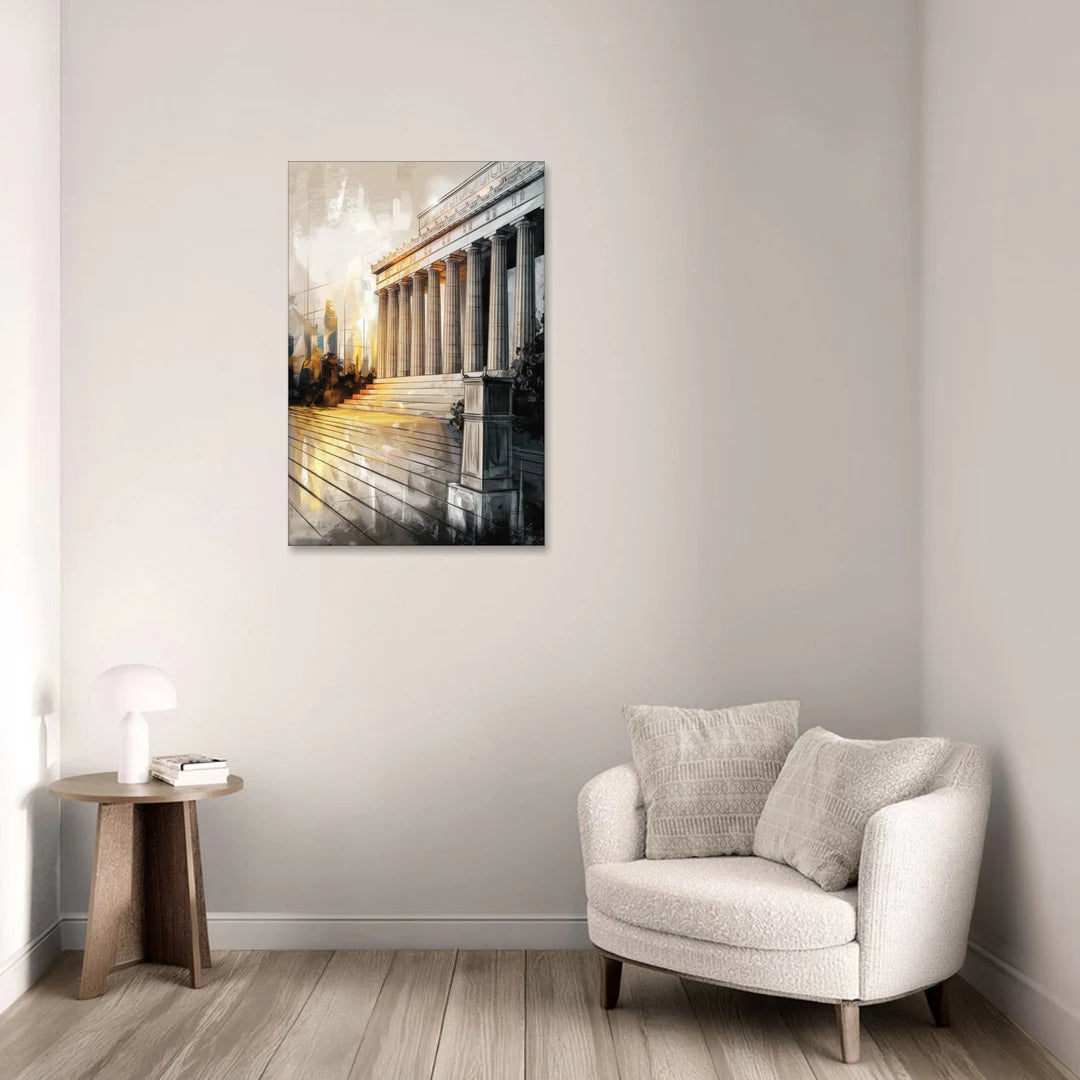 Lincoln Urban Charm - Canvas Wall Art - Sofa - 24x36