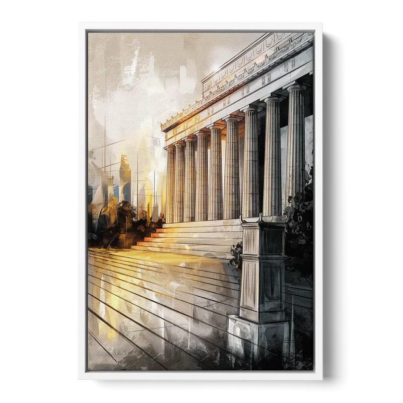 Lincoln Urban Charm Front - White Canvas Wall Art