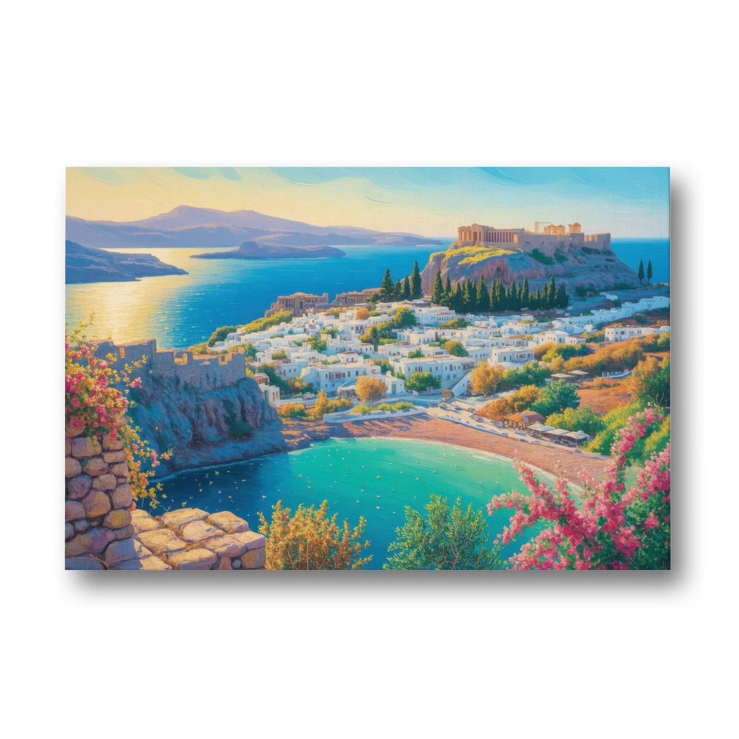 Lindos Views - Canvas Wall Art - Front