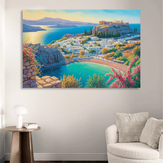 Lindos Views Living Room - Canvas Wall Art
