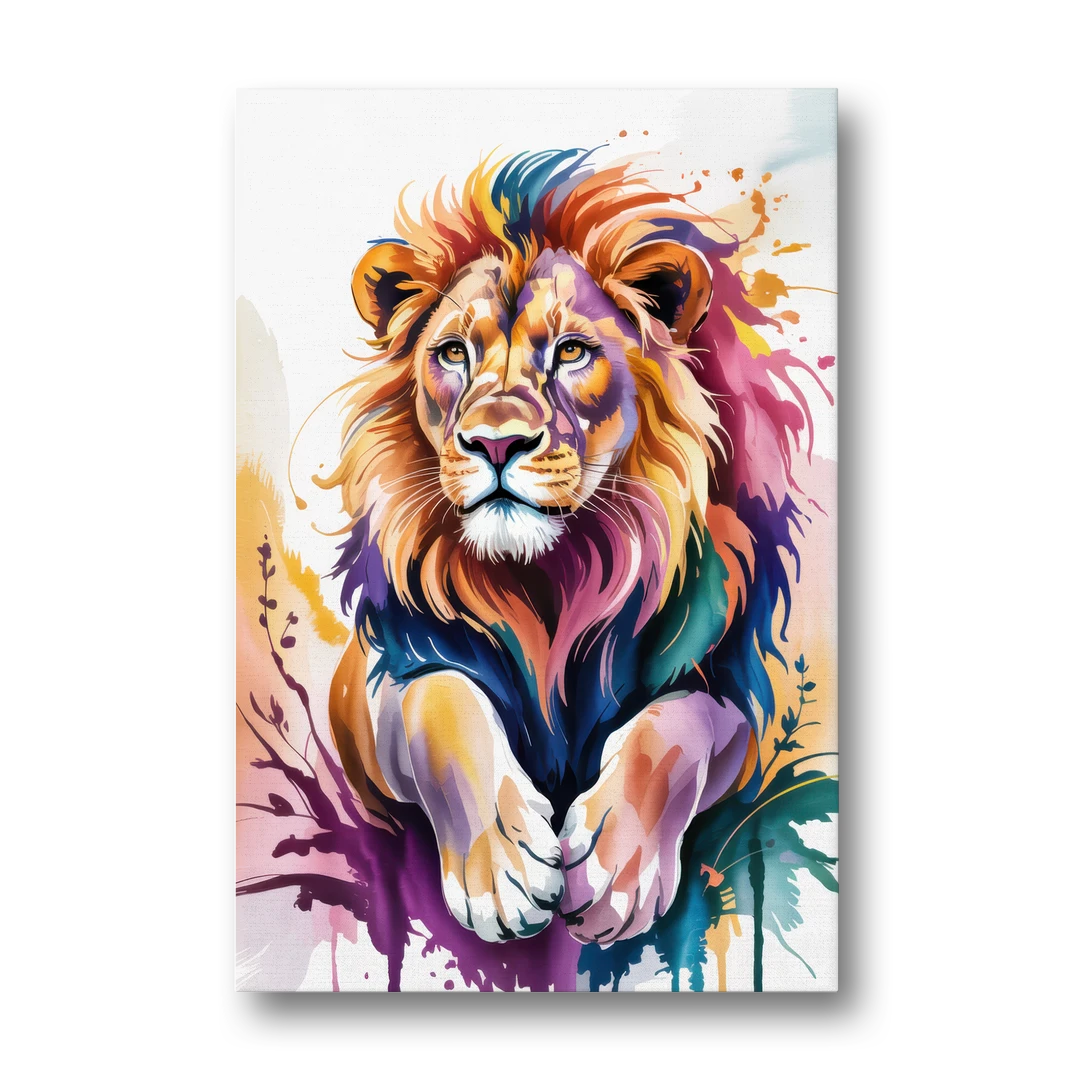 Lion in Abstract Form - Canvas Wall Art - Front