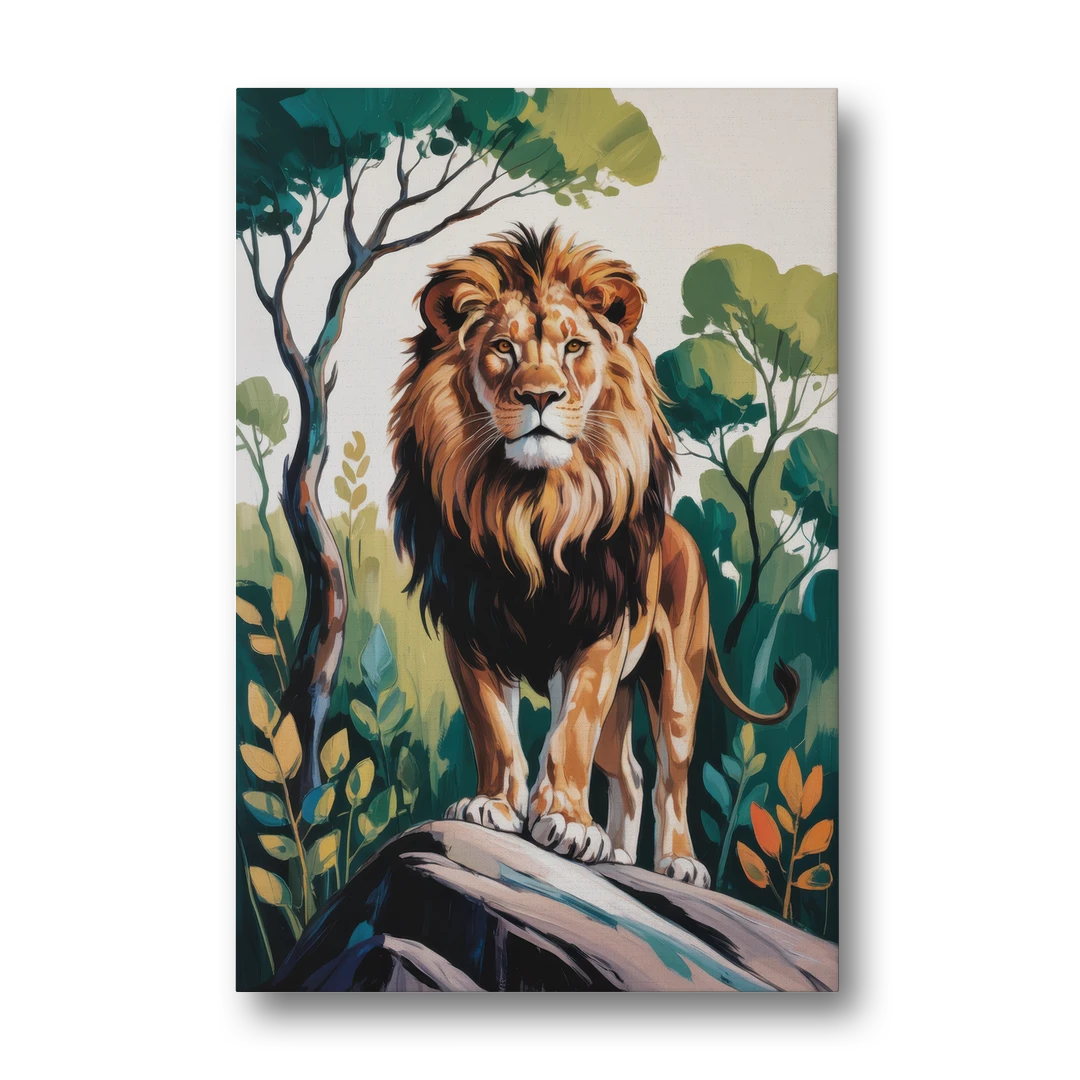 Lion in Harmony - Canvas Wall Art - Front
