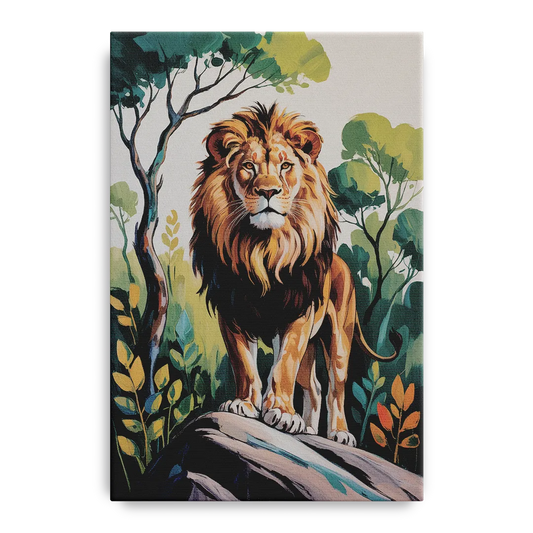 Lion in Harmony - Canvas Wall Art