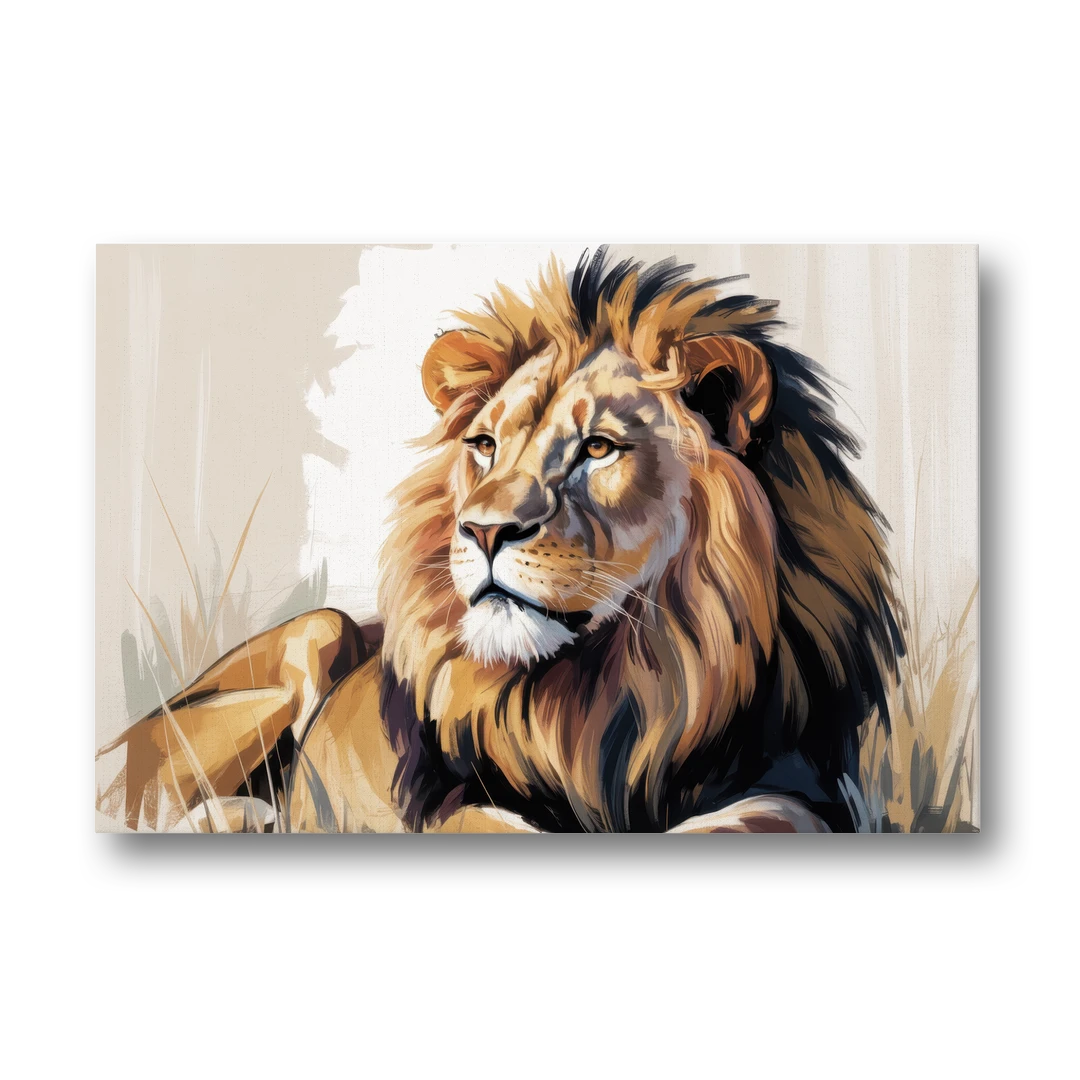 Lion in Thought - Canvas Wall Art - Front