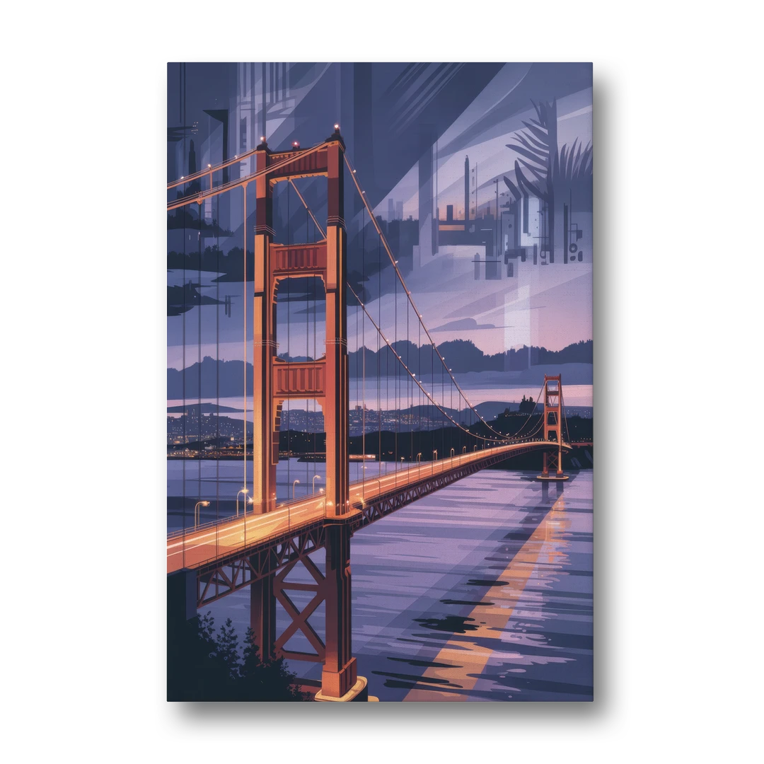 Lions Gate Bridge Twilight - Canvas Wall Art - Front