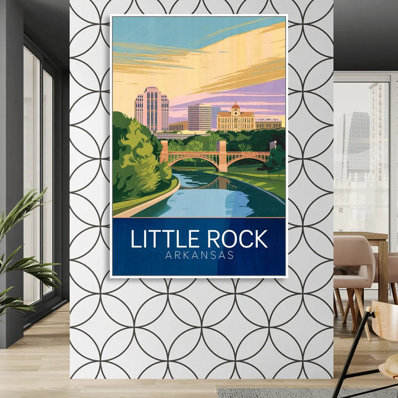 Little Rock Historic Landmarks Living Room - White Canvas Wall Art